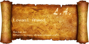 Lovasi Ahmed névjegykártya